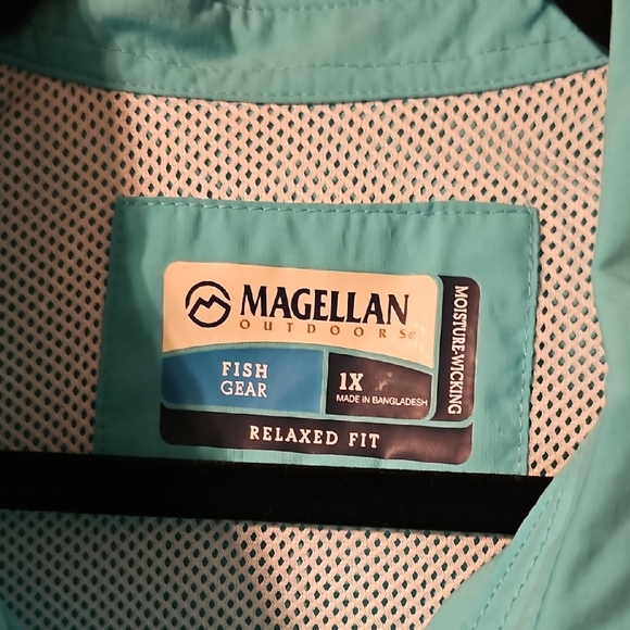 📢5 For $20 Magellan Outdoors Blue Button Down Shirt - Picture 3 of 5